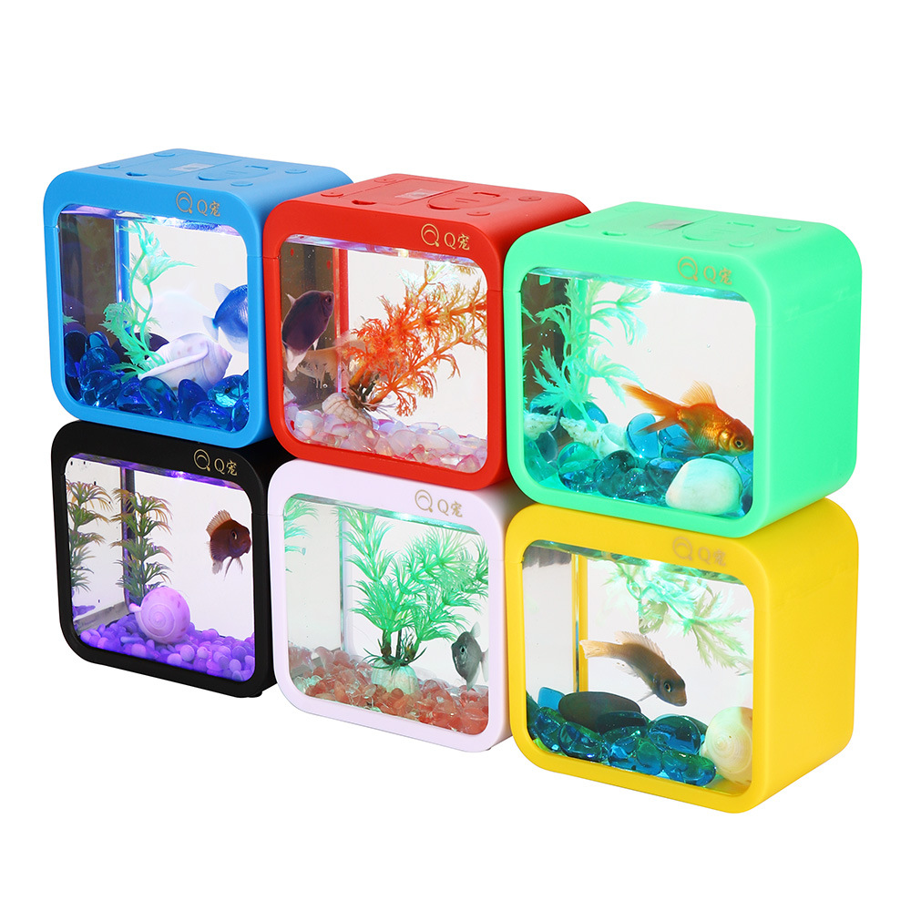 Aquarium Goldfish - Scatola Betta creativa colorata con luce,