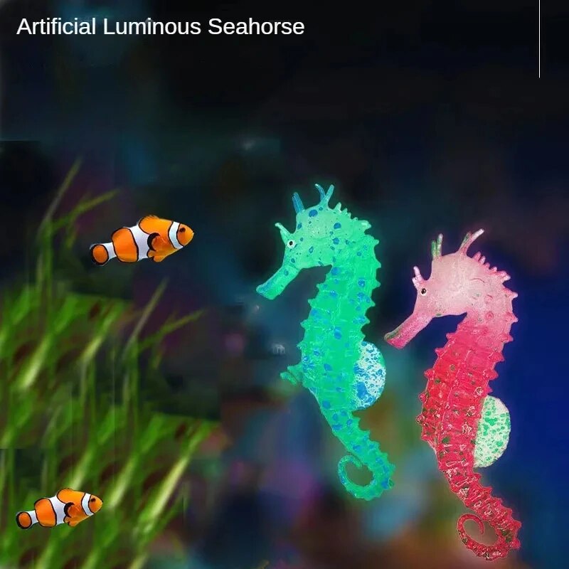 Aquarium Fish Glow In The Dark - Decorazioni per Acquario, Cavalluccio Marino in