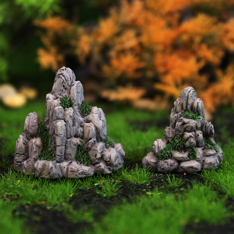 Aquarium Decoration Rock - 1pc montagna in miniatura pietra finta