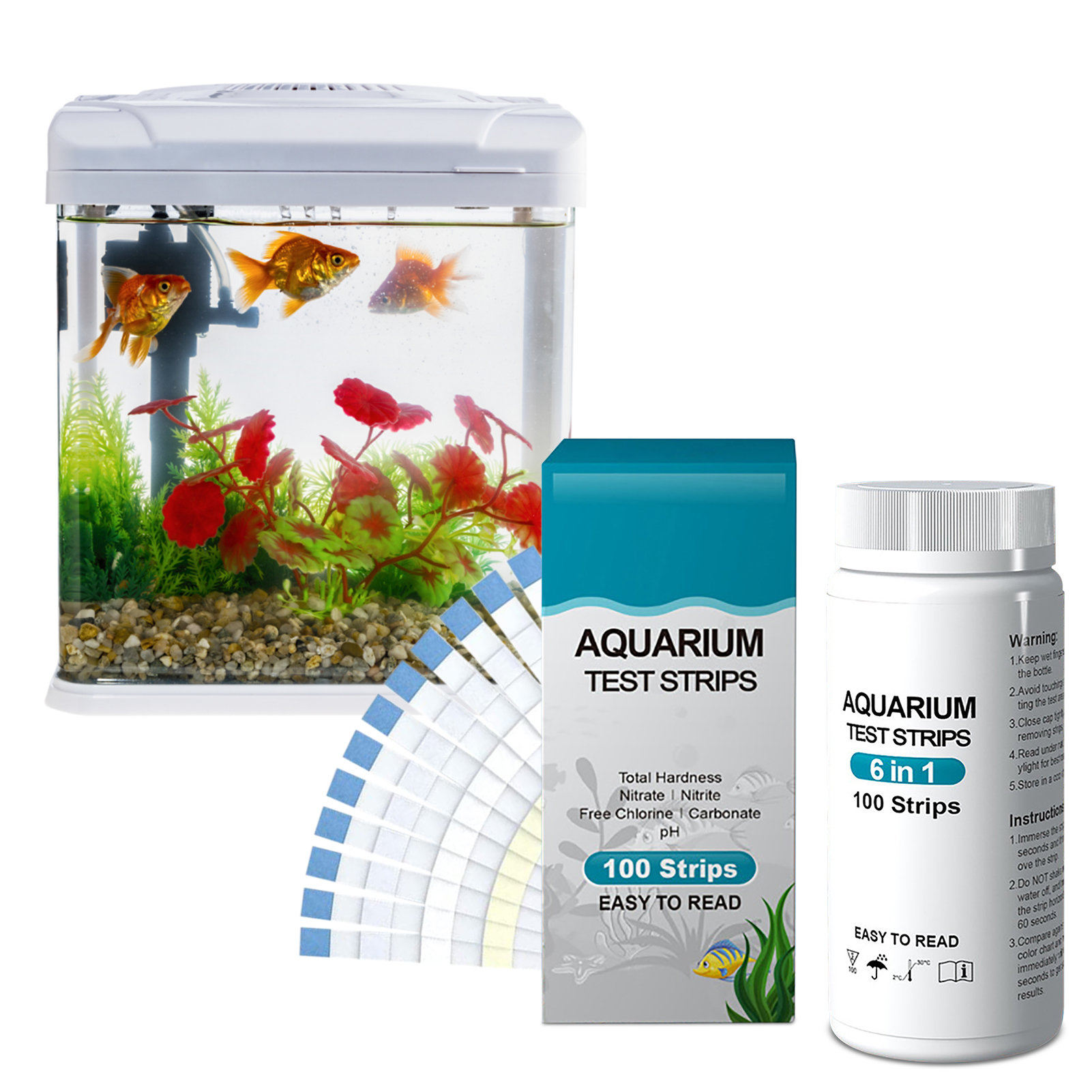 Aquarium Test Kit - 100 pz 6-in-1 Test di Qualità