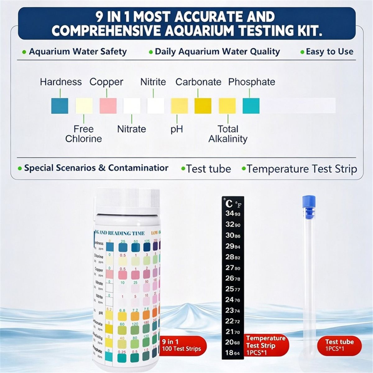HGHO 9 in 1 Strisce per Test A - Aquarium Test Kit recensione e prezzo